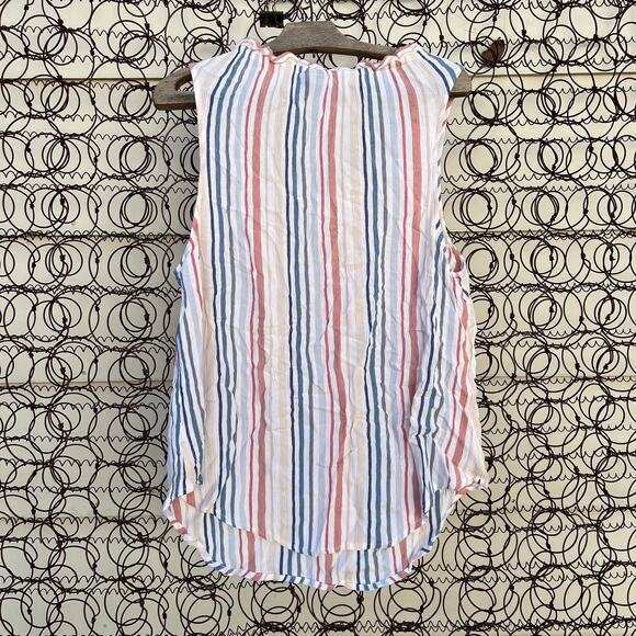 Torrid Ivory Stripe sleeveless pastel stripe summer blouse size 0 - Picture 3 of 7